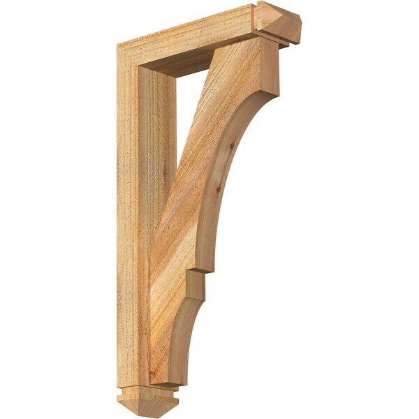 Ekena Millwork Balboa Arts and Crafts Rough Sawn Bracket w/ Offset Brace, Western Red Cedar, 4"W x 14"D x 26"H BKT0402X14X26BOA03RWR - main